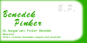 benedek pinker business card